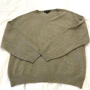 Mark Shale Cashmere Tan V neck sweater (XL)